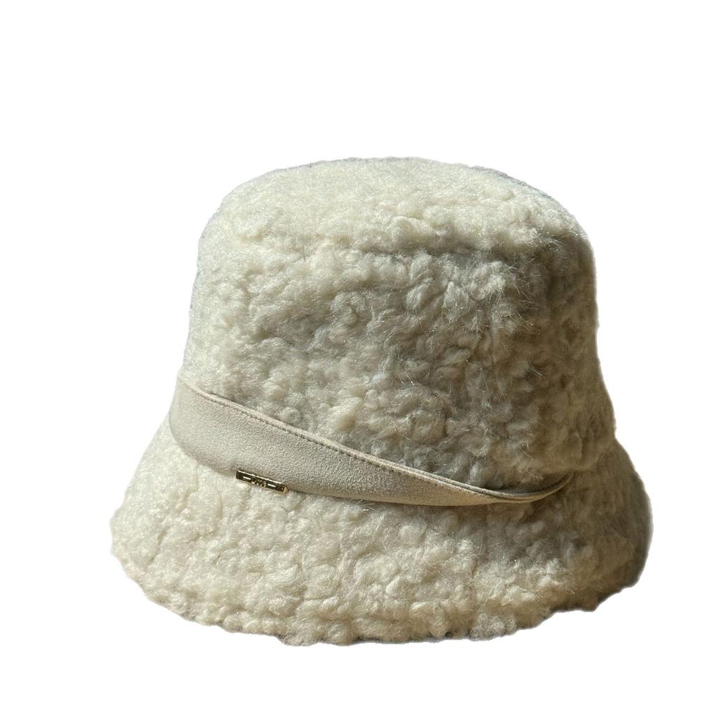 New Hat Women's Winter Warm Lamb Wool Fisherman Hat Showing Face Small Retro Japanese Style Niche Plush Velvet Basin Hat Trend