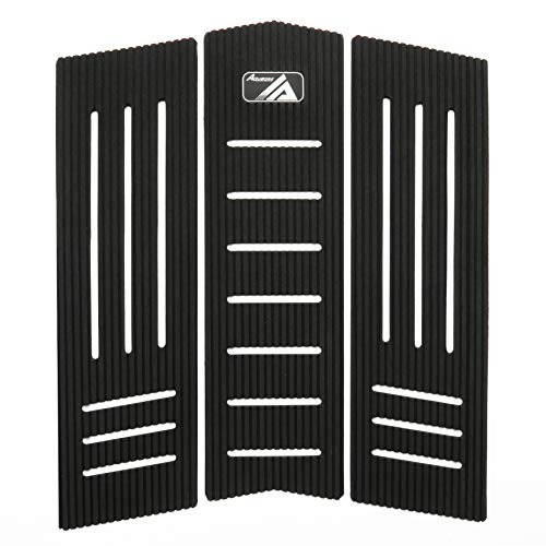 

3-Piece Non-Slip Front Deck Traction Pad for Surfboard Front Foot, Black (Black Line)