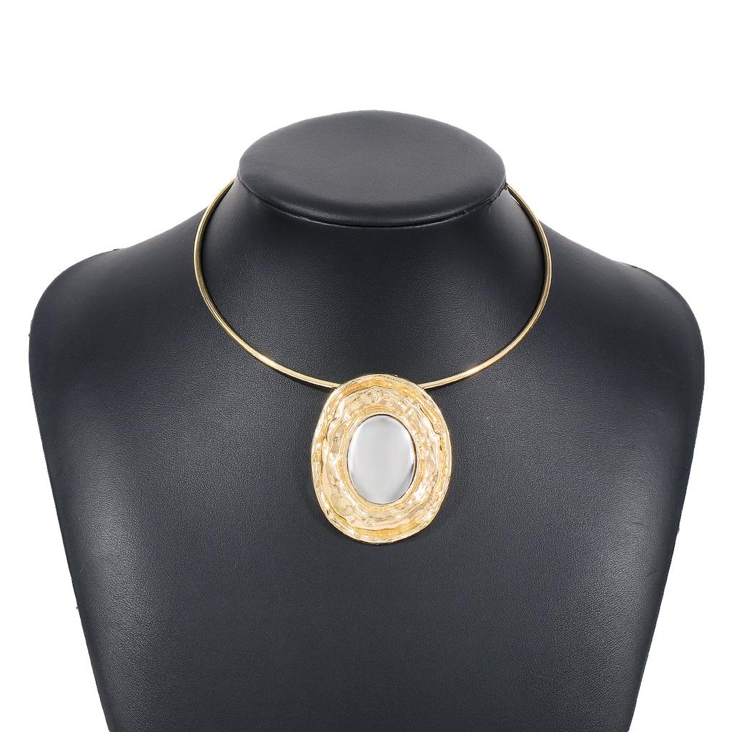 Gypsy Exaggerated Heavy Metal Torques Choker Necklace for Women Chunky Big Round Pendant Grunge Jewelry Steampunk Men New