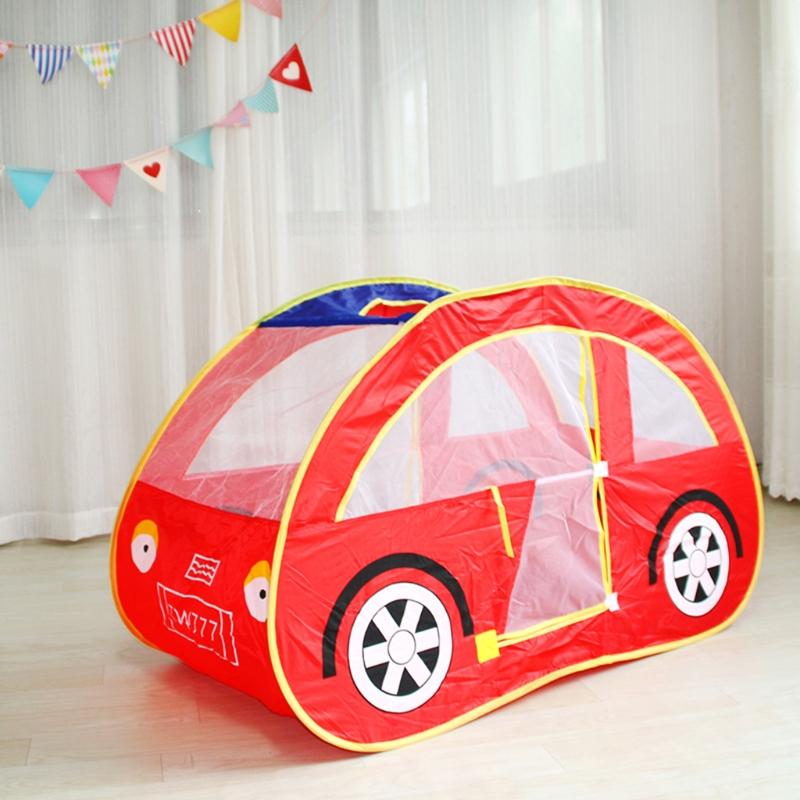 130cm/51inch Children’s Game Tent Cartoon Car for Play House Indoor for Play Tent Summer Garden Backyard Lawn for Sun Te