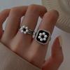 PONYKISS  Sterling Silver Pearl Flower Opening Rings for Women Vintage Plant Fine  Minimalist Light Luxury Accessories