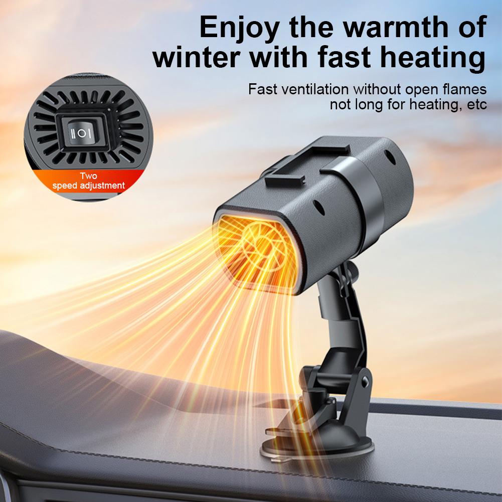 120W Car Heater 12V Portable 360 ° Rotating  Car Heating Fan Auto Windshield Window Defroster Car Anti-Fog Heater Demister