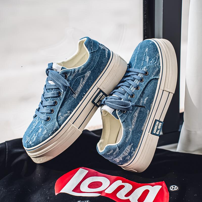 Men 's Casual Four Seasons Fashion Canvas Skateboarding Students Comfortable Sneakers Boys Trending Soft Sole Breathable Shoes