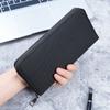 Men's long zipper coin purse with large capacity and multiple compartments, business canvas cross-border clutch bag and card cas
