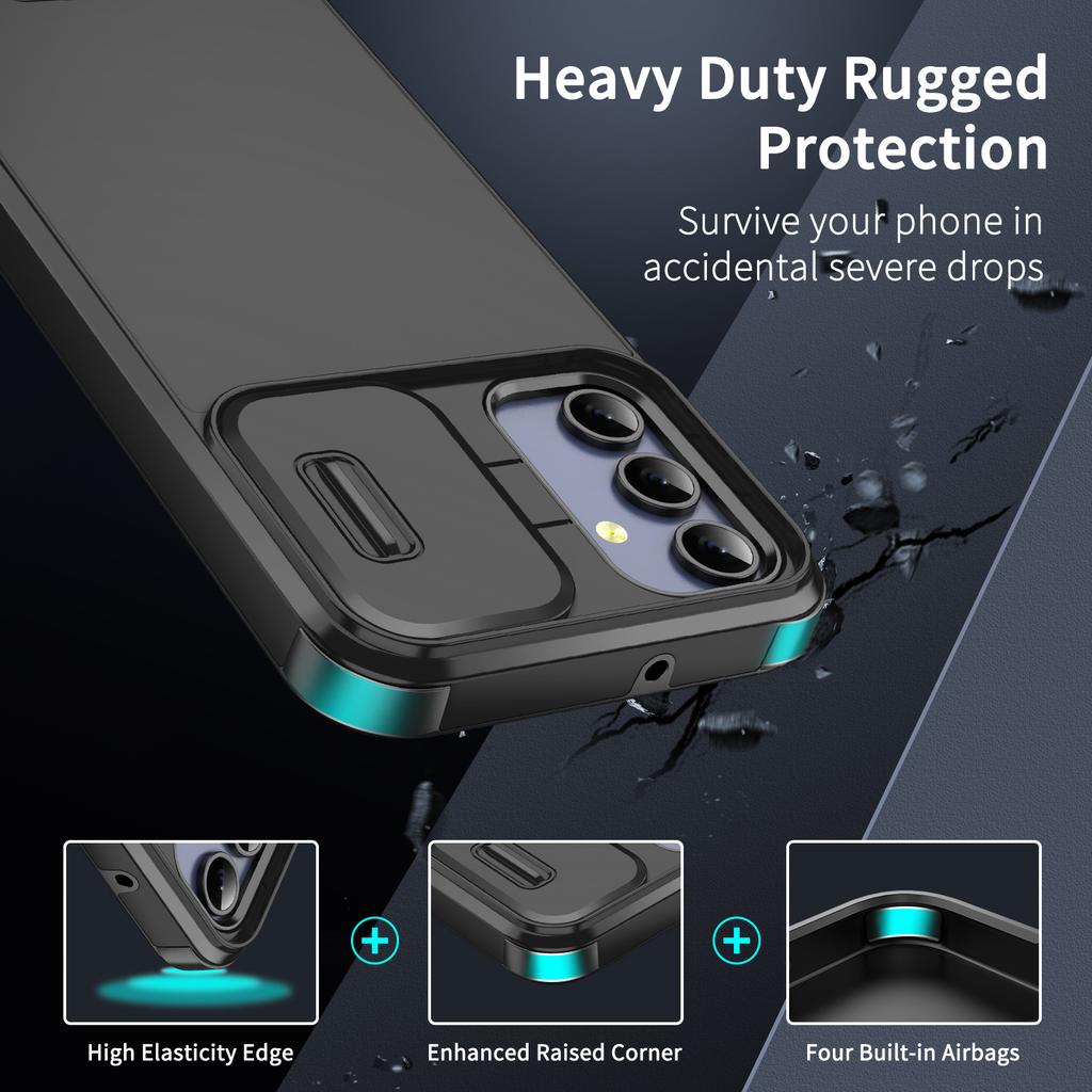 Przesuwana osłona ochronna aparatu do Samsung Galaxy A55 A56 A36 A54 A53 A14 A17 A35 A15 A16 5G Matowy odporny na wstrząsy Pancerz Etui na telefon