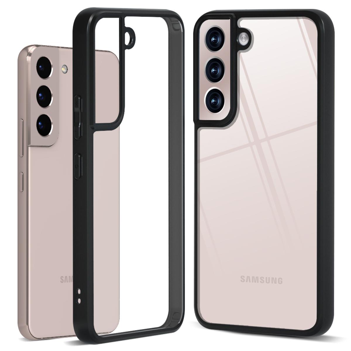 

IBMRS For Samsung Galaxy S22 5G Case TPU+PC Protective Phone Cover Transparent Black