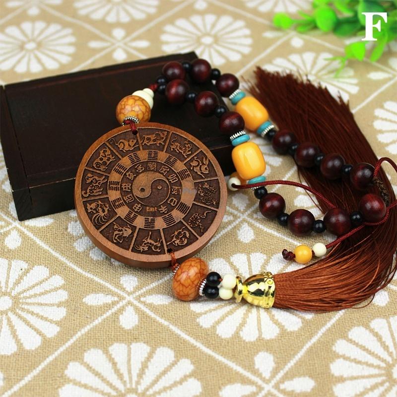

Wooden Carved Guanyin Ornament Chinese Traditional Peach Wood Car Pendant All The Best Rearview Mirror Interior Wooden Art Craft