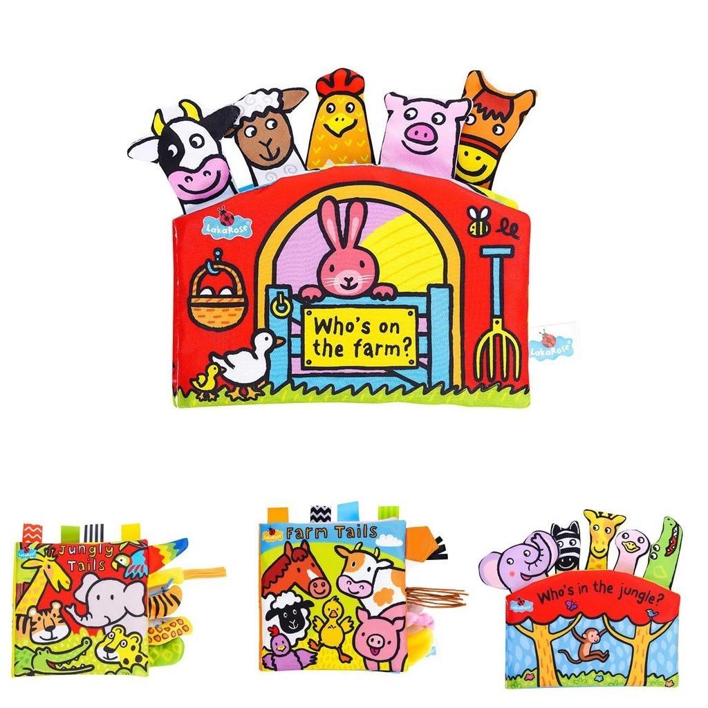 Lakarose Baby Tail Cloth Book 3d Sound Paper Tear-resistant Early Education Book For Newborns