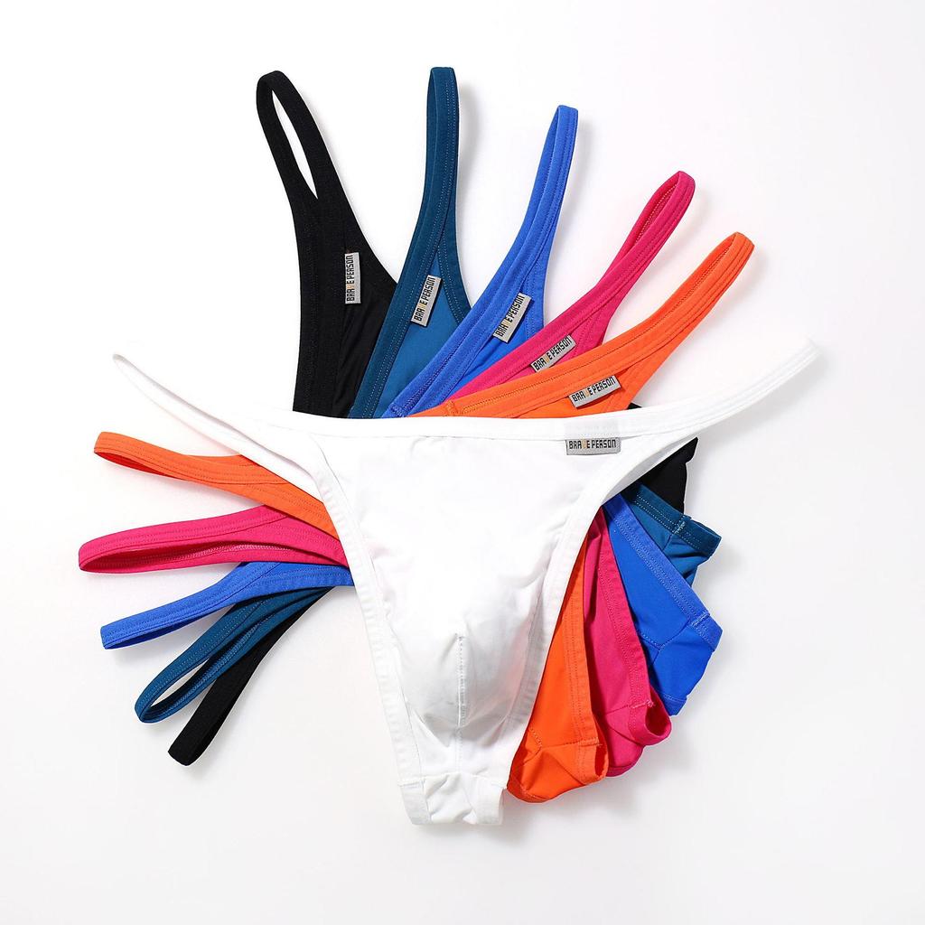 2Pcs/Lot Sexy Low-rise Men's Thongs Solid Color Ultra Soft T-Back Briefs Naked Feel Comfortable Breathable Underwear