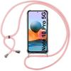Case for Redmi Note 10 Pro 5G - Xiaomi - Fine Transparent TPU - Pink Cord Necklace - Reinforced Protection