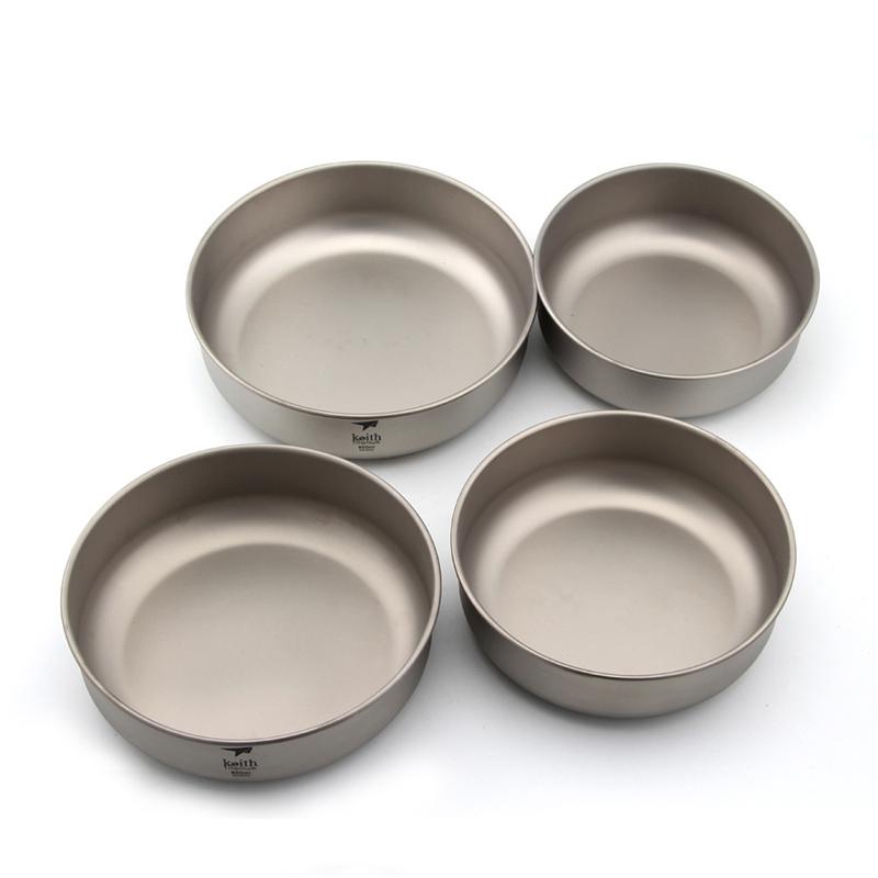 Keith Sets Titanium Bowls Outdoor Camping Picnic Tableware Ultralight Portable Camping Bowl 600ml 700ml 800ml 900ml Ti5376