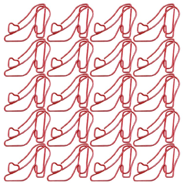 

20Pcs High Heel Shape Paper Clip 30x24mm Metal Paperclip Metal Bookmarks Clip Document Organiser Clips For School Office красный