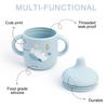 1PCS Cartoon Silicone Baby Feeding Cup BPA Free Leak Proof Training Cup With Handle Travel Friendly Dishwasher Safe Baby Stuff