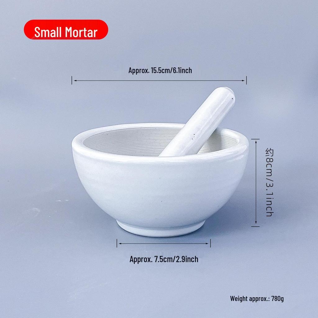Thickened Ceramic Mortar & Pestle Set for Grinding Pigment and Glaze