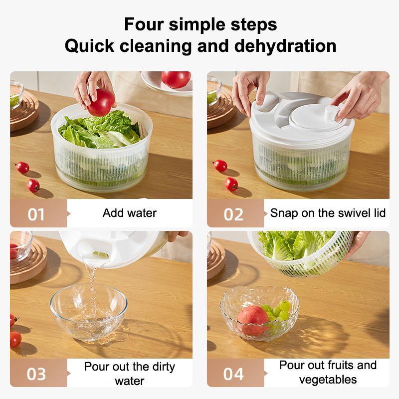 §Multifunction Manual Salad Spinner Dryer Vegetable Fruit Food Dehydrator Quick Drying Kitchen Household Vegetable Dehydrator
