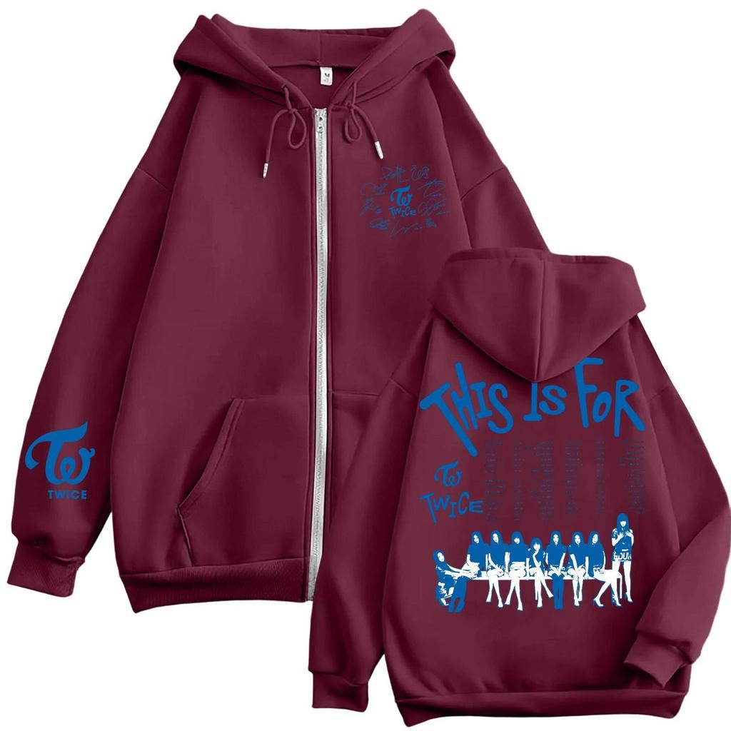 Damen Casual Mode Bedrucktes Langarm-Kapuzensweatshirt mit Reißverschluss