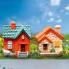 Figurină Casă Miniatură Model Casă Rășină Miniaturală pentru Grădină de Zâne Peisaj cu Mușchi Meșteșug DIY Decor Casă
