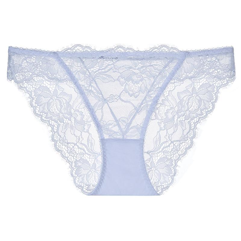 Big Size Lady Spring Summer Ultra Thin Sexy Lace Pure Cotton Crotch Lift Hip Low Waist Briefs