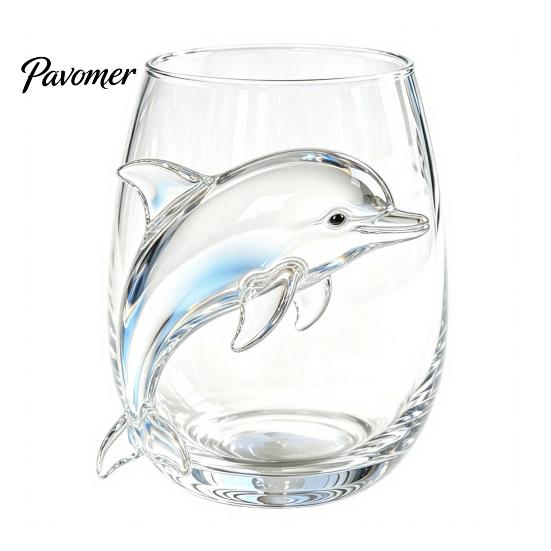 Unique Sea Creature Drinkware Octopus Stemless Wine Glass, 3D Marine Animal Printed Bar Shape Cocktail Cup Borosilicate Glassware, for Cocktails