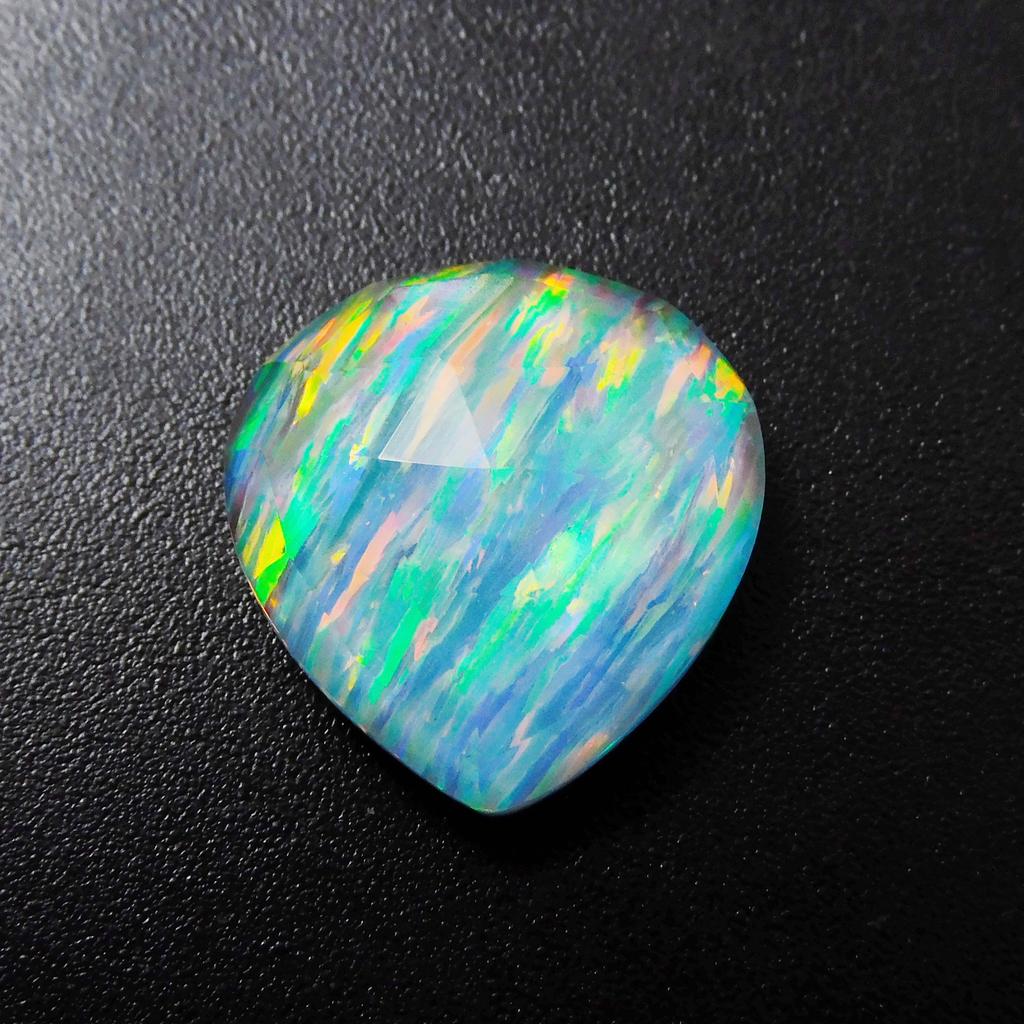 Lab-Created Opal Loose Gemstone Boulder Pear Cut 10.30 Ct Multi Color October Birthday Birthstone