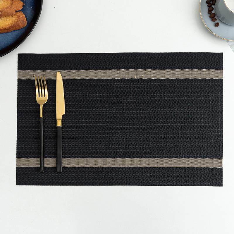 Miflame Set of 4 PVC Placemat for Dining Table Mat Set Linens Place Mat Accessories Cup Wine Decorative Mat Placemats for Table 1pcs&45x30cm чёрный