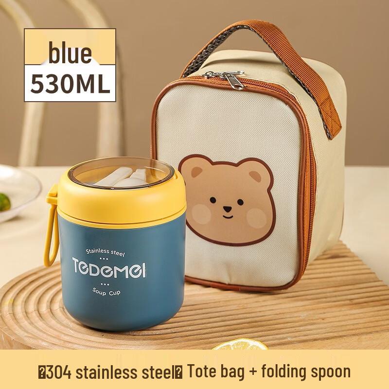 Lexiaoman 304 Stainless Steel Portable Insulated Soup Cup