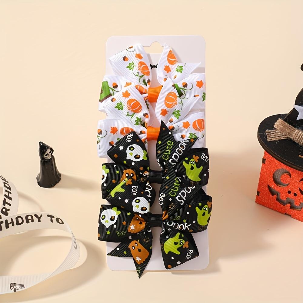 Popular Children'S Hair Accessories Set Accessories Halloween Ribbed Bow Hairpin Children'S Accessories 638