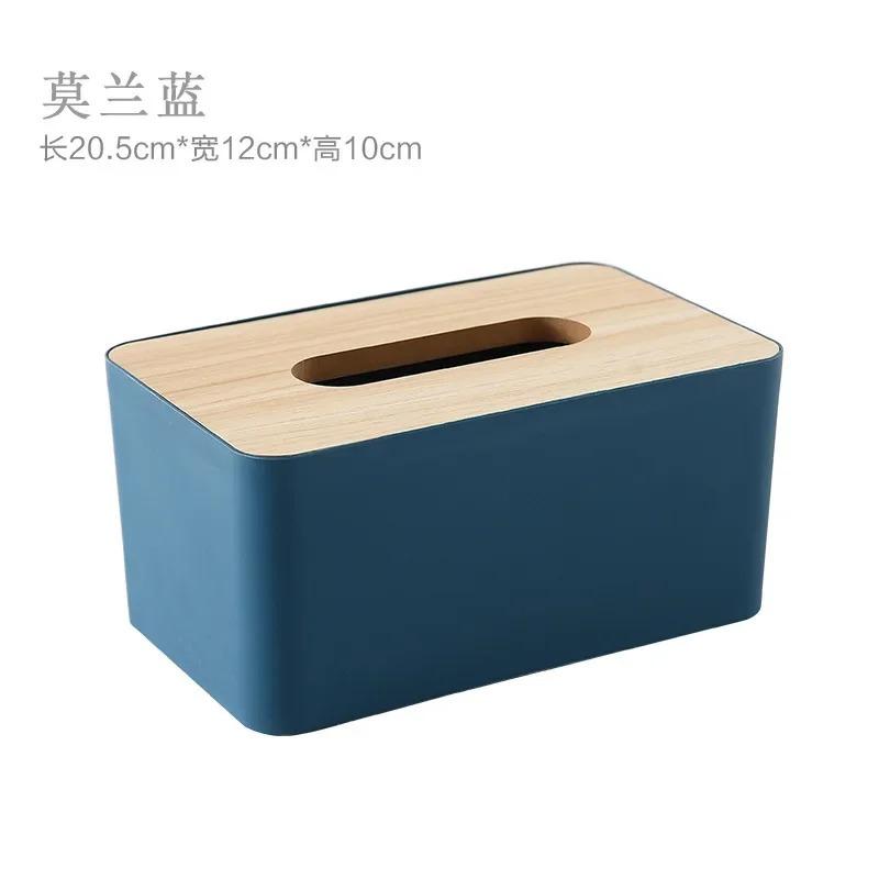 Taschentuchbox mit Holzdeckel, Farbe, rechteckig, für den Schreibtisch, kreative Werbepapierbox, Wohnzimmer-Couchtisch, Auto-Serviettenbox beige