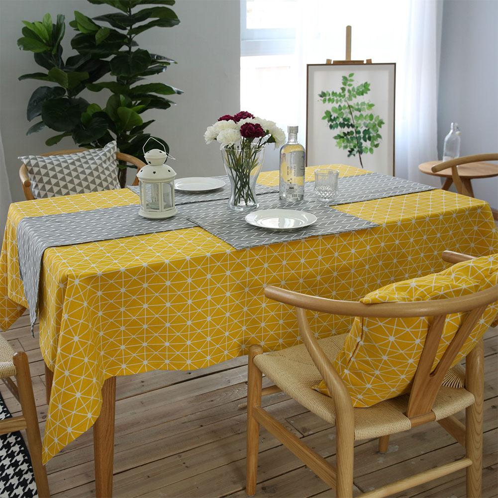 Rectangle Tablecloth Cotton Linen Tablecloth Dining Table Cover For Kitchen Home Decor