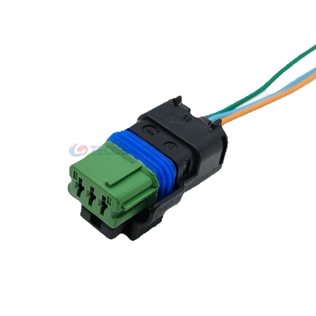 3 Pin Car Rail Pressure Sensor Connector 1.6 HDI Water Temperature Sensor Camshaft Position Sensor Plug for Peugeot Citroen Mass Air Flow 3