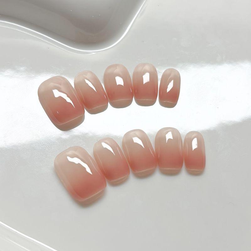 2026 New Year Edition Handmade Nail Art Wearable Nails Autumn/Winter Korean Style Gentle Versatile Short Style High-End Look Whitening Effect Ba477 XS code Aa363 New Short Square 17mm