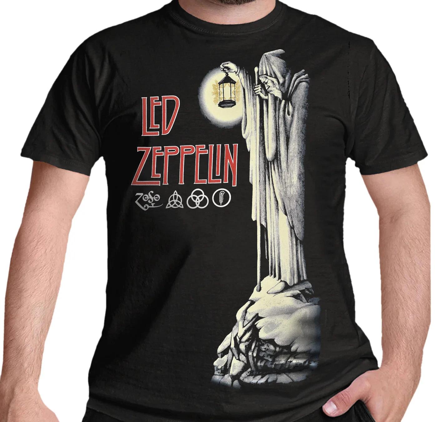 Official Led Zeppelin T Shirt The Hermit Robert Plant Zoso Band Logo Black New 4XL