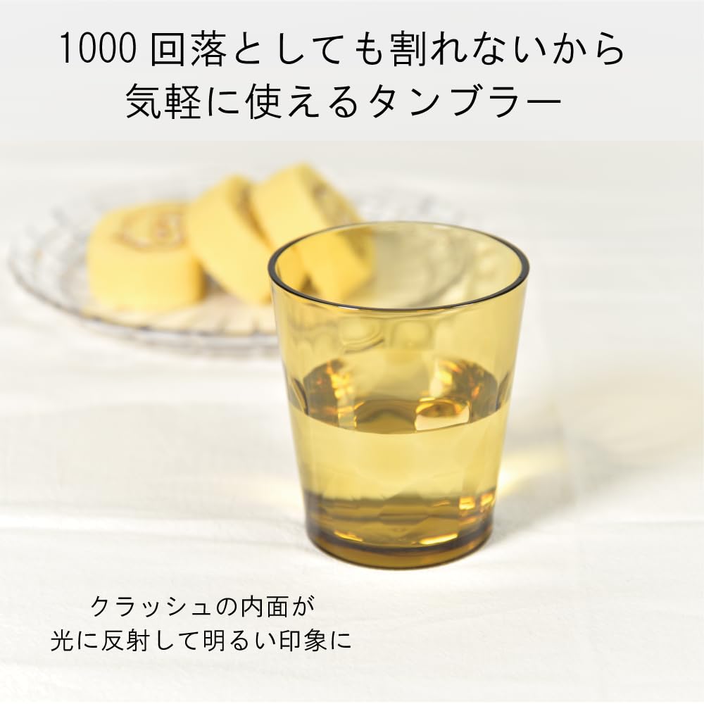 IJ Unbreakable Glass Tumblers, 10-Pack, 250ml, Microwave and Dishwasher Safe, Made in Japan, Perfect for Restaurants, Cafes, Outdoor Activities, Cute