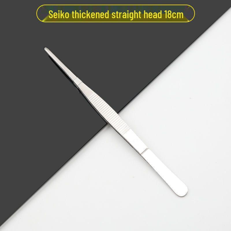 304 Stainless Steel Multifunctional Tweezers: Thickened Straight & Round Head, Bent Tip, Ideal for Aquatic Plants and Succulents.
