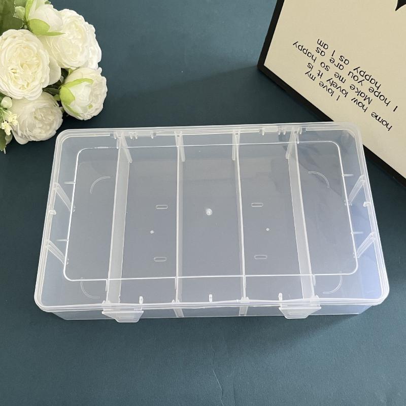 Hardware Tool Storage Box 5 Compartment Transparent Organizer for Screws Nails Small Parts Home DIY Repair Use 1pc