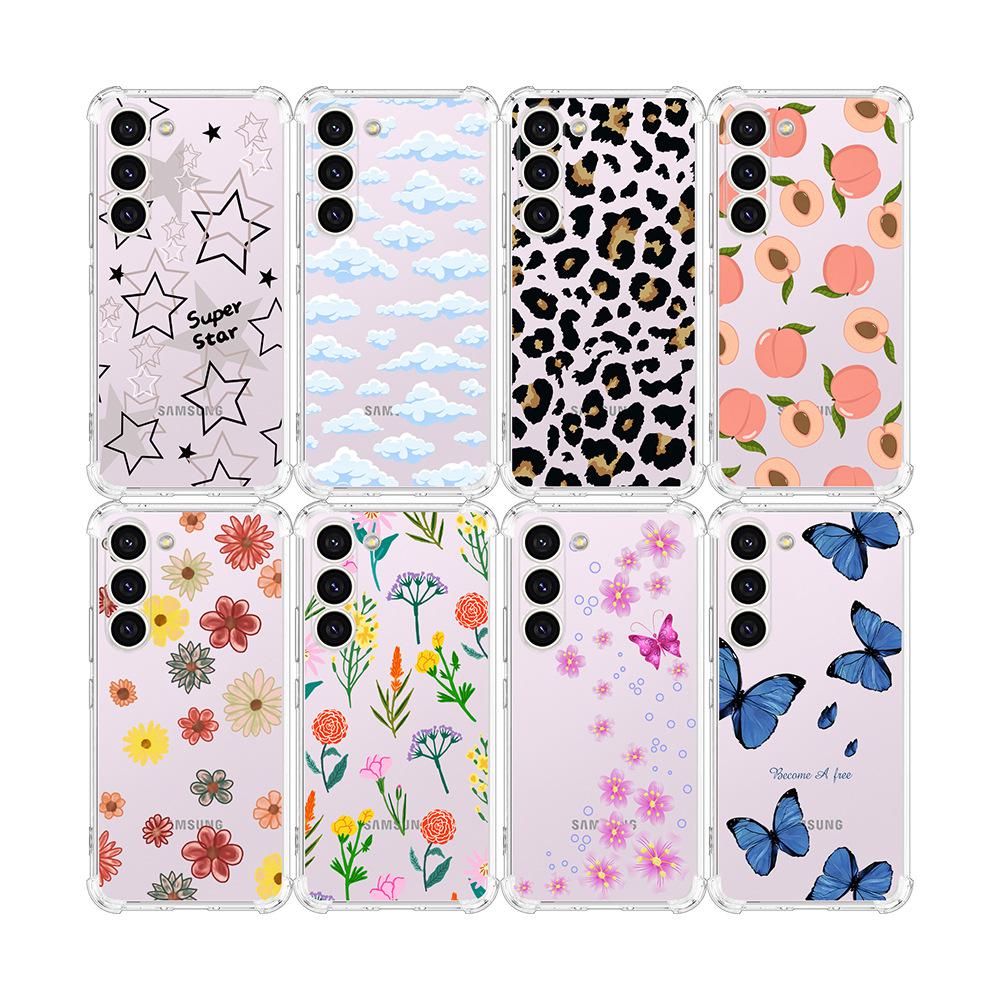 Samsung Galaxy S24 Ultra Case Airbag TPU Painted Butterfly Flowers - Perfect Fit