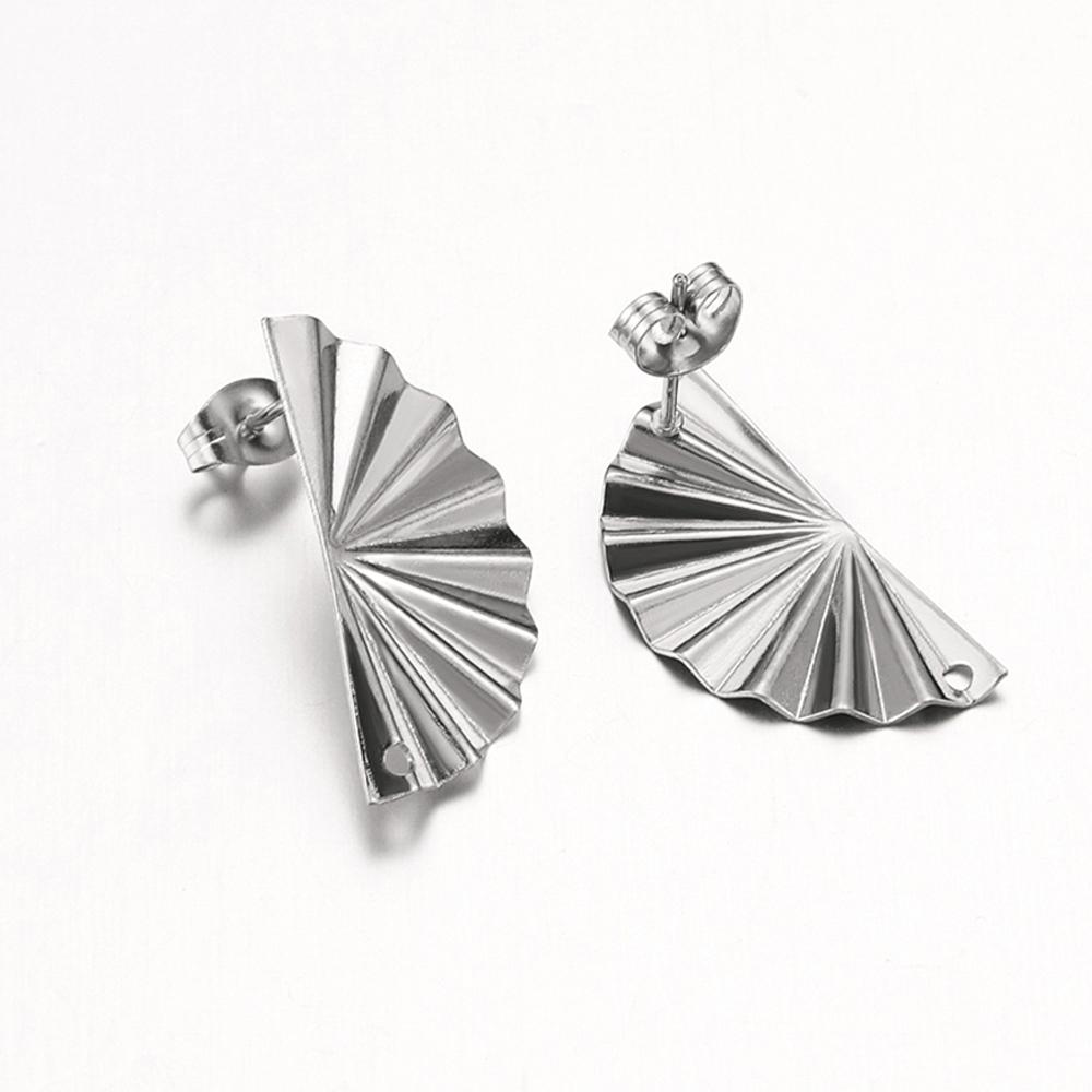 10 Stück Edelstahl-Ohrhaken im böhmischen Stil für Schmuckherstellung, DIY-Ohrringrohlinge aus geometrischen Formen