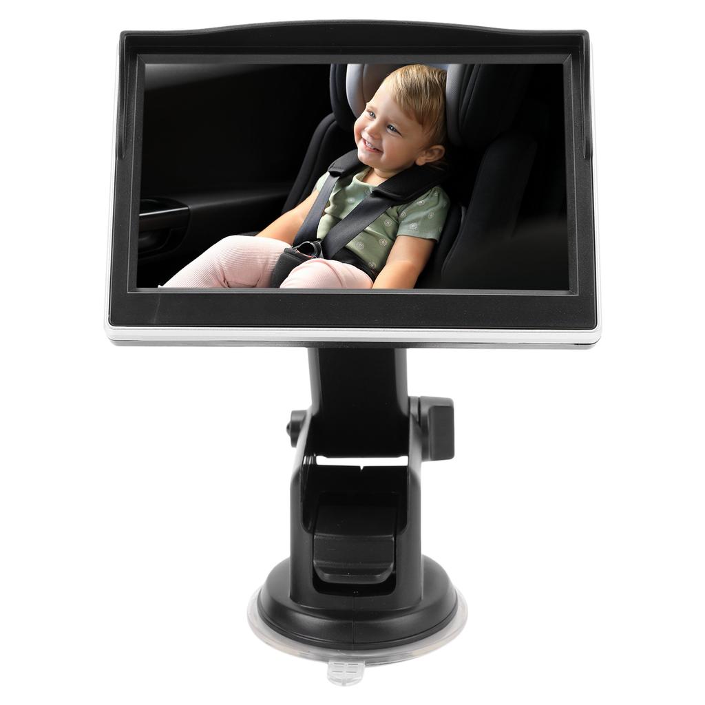 Cámara de Coche para Bebé 1080P, Monitor de Bebé de 5 pulgadas con Función de Visión Nocturna y Ángulo de Visión Amplio de 150 grados, 360 grados