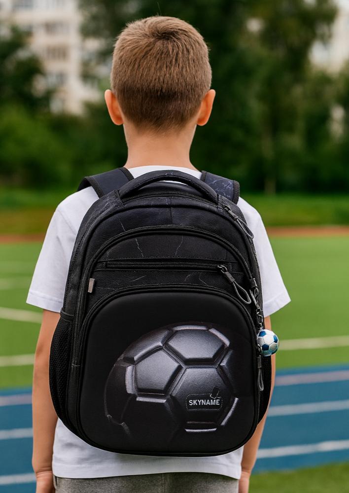 Black Football School Backpack - With Keychain [Plecak23]