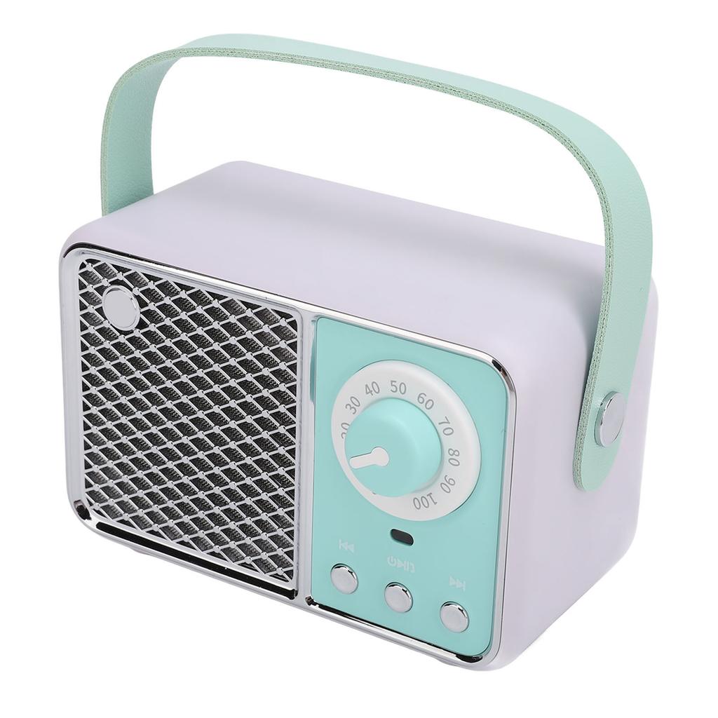 Small Retro Bluetooth Speaker Cute Vintage USB Rechargeable Portable Wireless Bluetooth 5.1 Speaker for Kitchen Bedroom