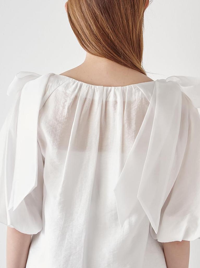 Snidel Ribbon Puff Blouse SWFB251205 White Women's