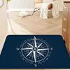 Nautischer Kompass Flur Teppich Waschbar Rutschfest Wohnzimmer Sofa Stühle Bereichsmatte Küche Fußmatte Bereichsteppich