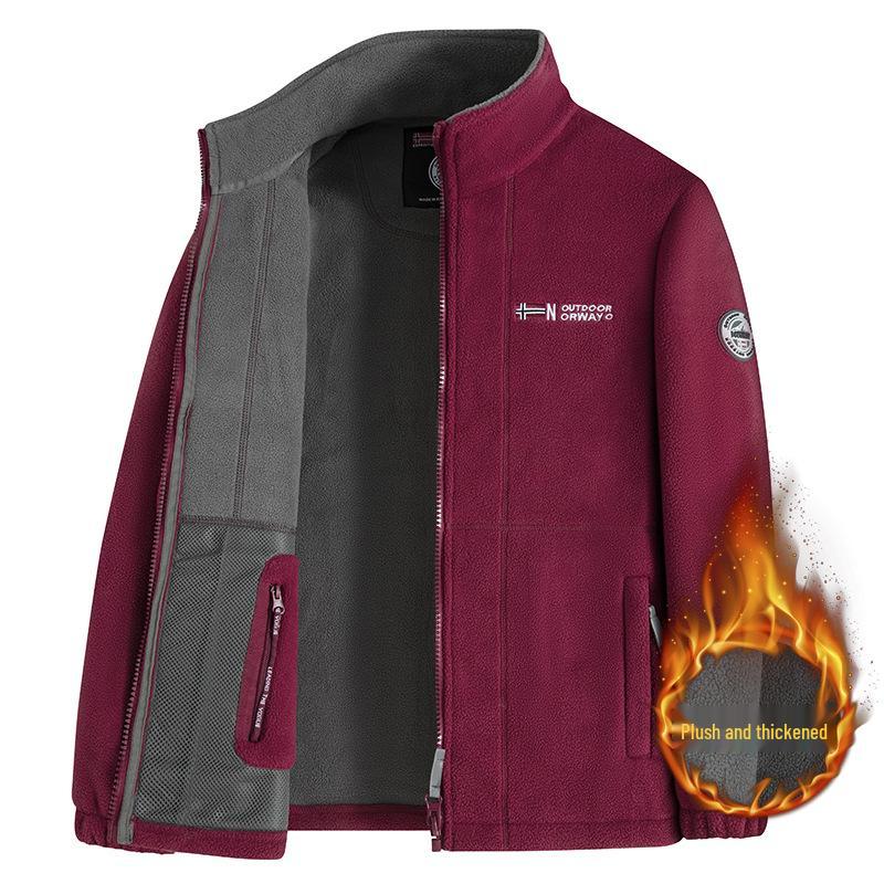 High-Quality Thickened Norwegian Stand Collar Embroidered Fleece Cotton Winter Jacket