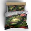 """Frosch und Lotus Bettwäsche-Set" Bettwäsche Bettbezug-Set Bettbezug Kissenbezüge""" (1 * Bettbezug 2 * Kissenbezüge, ohne Bettdecke)