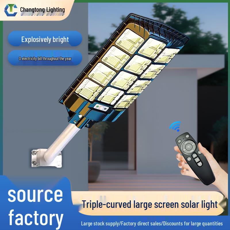 Smart Solar LED Street Light with Remote Control - Super Bright Outdoor Courtyard Lamp
