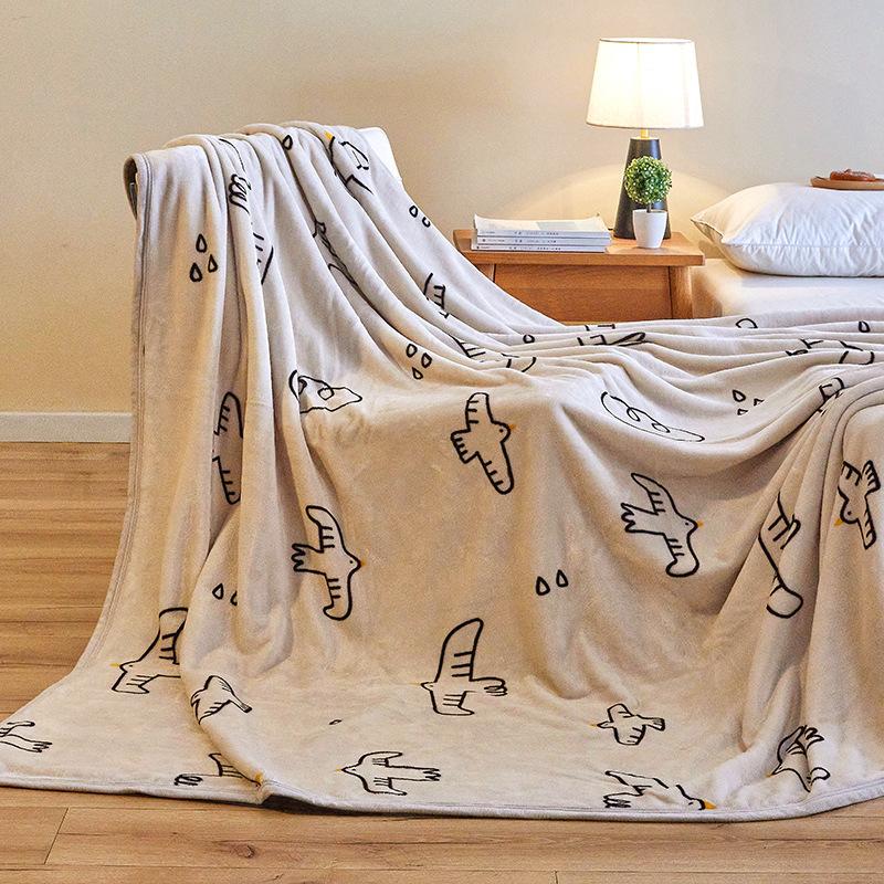 

Толстое одеяло Новое с принтом Осенне-зимнее Теплое Фланелевое Простыня Коралловый Флис Плед 100*120cm