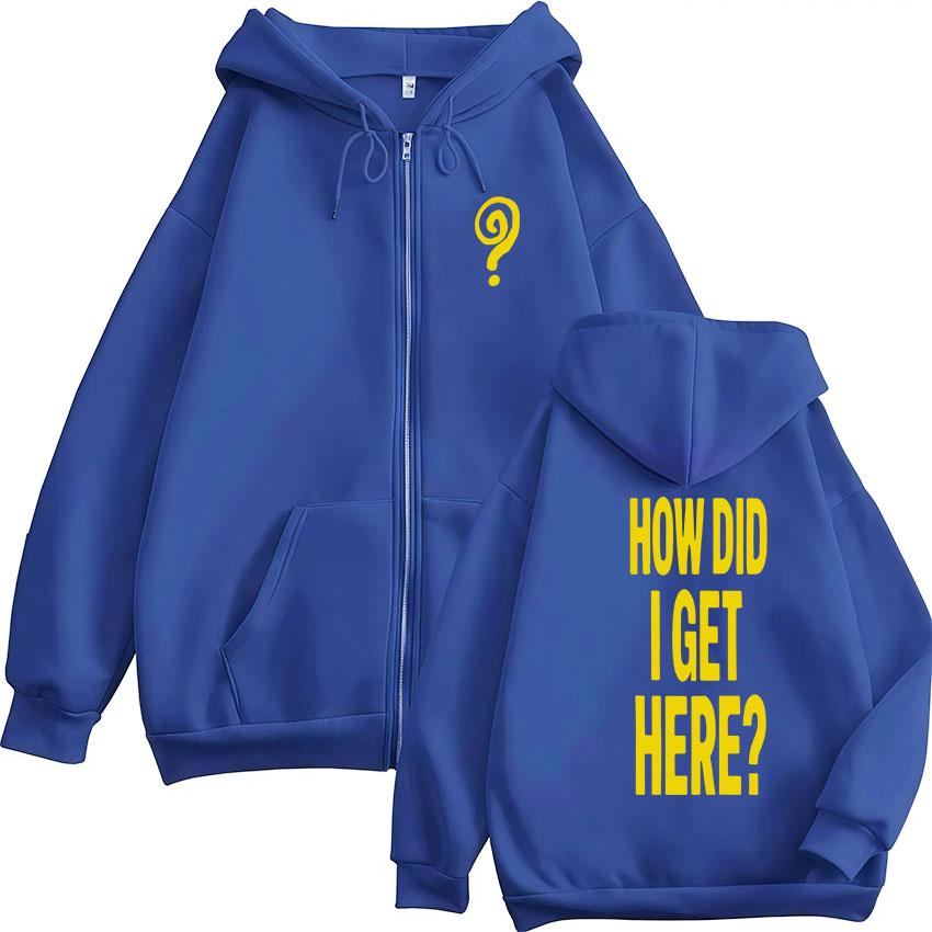 Louis Tomlinson How Did I Get Here? Tour  Print Zip Up Hoodie Men Women Retro Fashion Long Sleeve Oversized Coats Sweatshirt