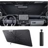 2025 Upgrade Car Windshield Sun Shade Windshield Sunshade Umbrella [Star Fabric] Protect Car from Sun Rays&Heat Damage Keeps Vehicle Cool, Spring