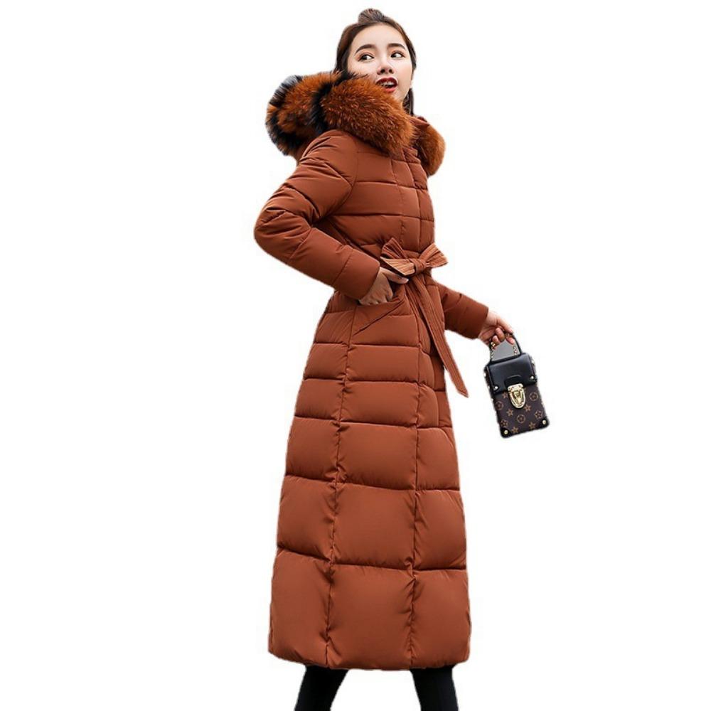 Winter women's cotton clothes extended large fur collar women's cotton clothes thickened long women's down cotton-padded clothes women's