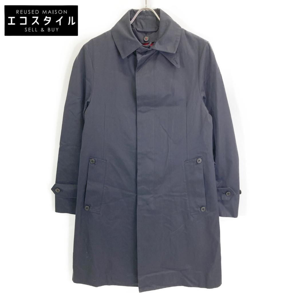 MACKINTOSH NO.YG Navy Harris Tweed Liner Trench Coat Coat 36 NavyUsed